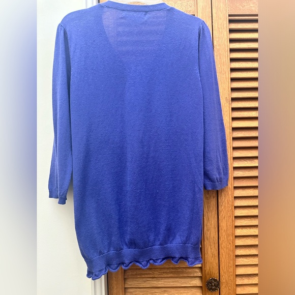 Purple no brand bow print with flower buttons cute cardigan sweater size S - Picture 2 of 10